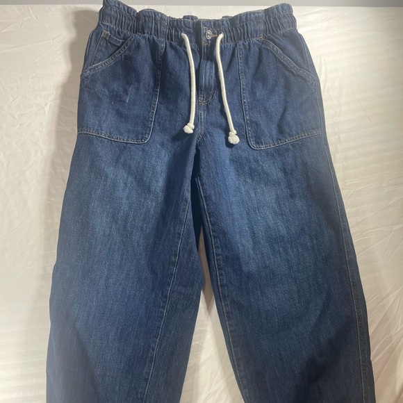 Maurices Denim - Maurices Dark Blue Relaxed Women's Denim Joggers with White Drawstring